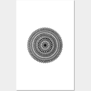 Black and white mandala art Posters and Art